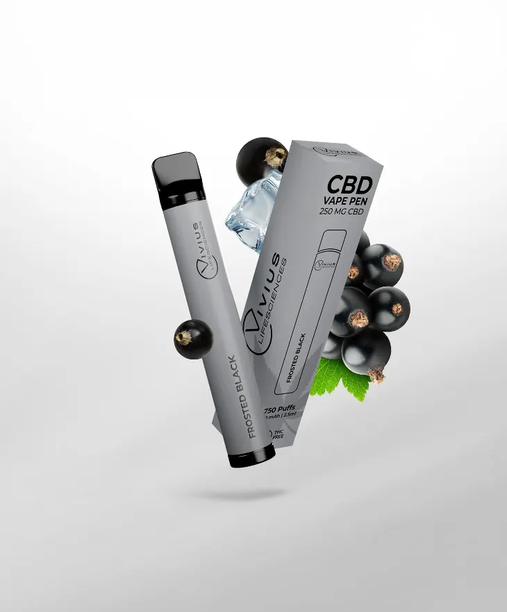 Frosted Black Disposable CBD Vape 200mg (750 Puffs)